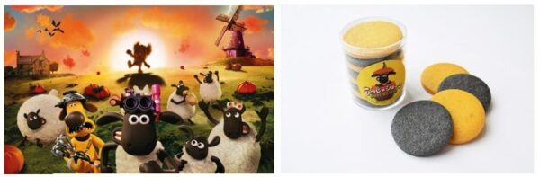 『映画 ひつじのショーン かぼちゃ畑の怪物！』メインビジュアルと秋色かぼちゃ＆黒ごまクッキー イメージ