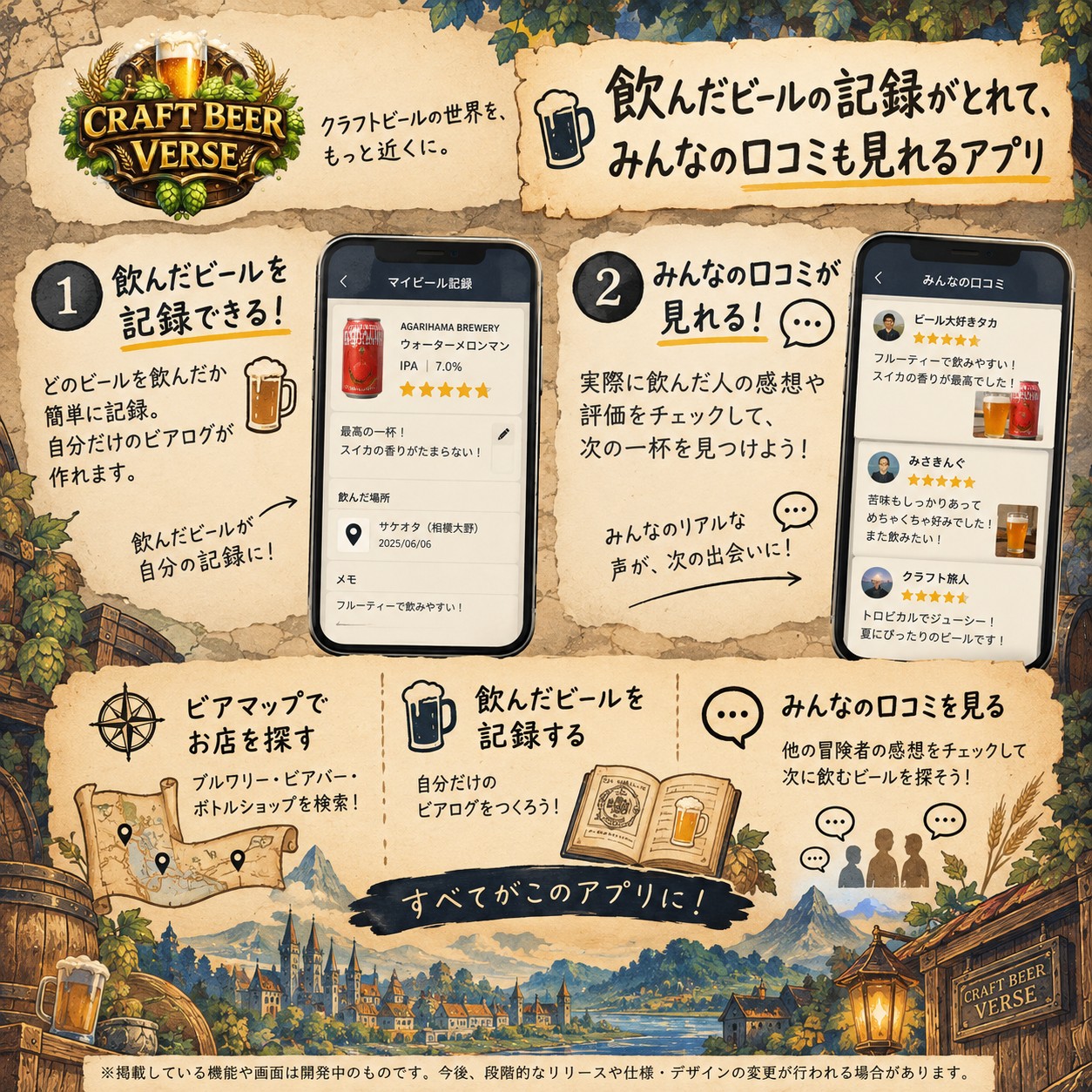 CraftBeerVerse ビール記録・口コミ機能