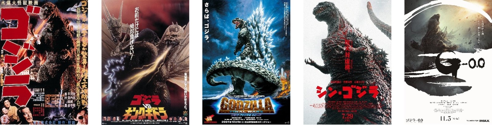 歴代ゴジラ映画ポスターパネル展の展示ポスター一部