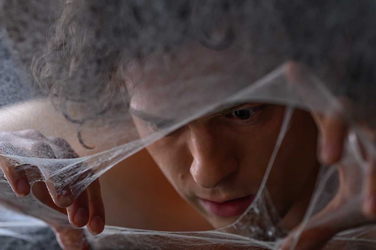『スパイダーマン:ブランド・ニュー・デイ』蜘蛛の糸状の膜越しの場面