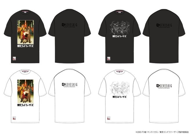 「東京ゴッドファーザーズ」TEE SHIRT 2型（BLACK／WHITE）
