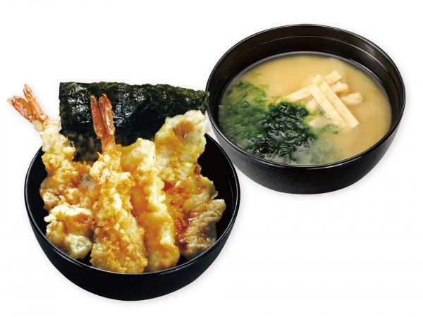 ランチ 天丼セット あおさ入り味噌汁付